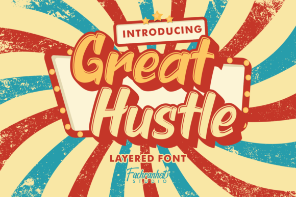 Great Hustle: A Vintage Display Font for Editorial Design and Branding